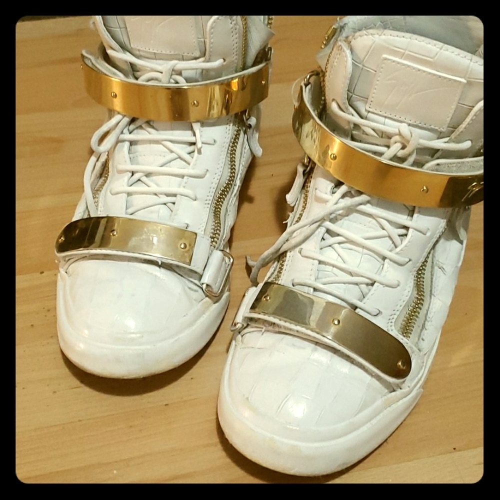 Giuseppe white and gold sneakers